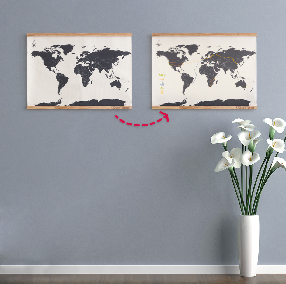 Suck UK Small Stitch World Map