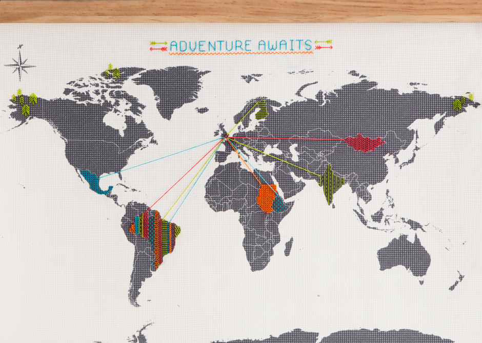 Suck UK Small Stitch World Map