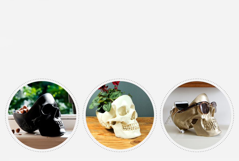 Suck UK Gold Skull Tidy