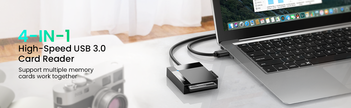 UGREEN 4-in-1 USB 3.0 SD/TF Card Reader – 1M