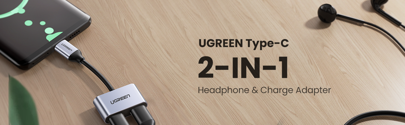 UGREEN 2-in-1 USB C Headphone & Charge Adapter
