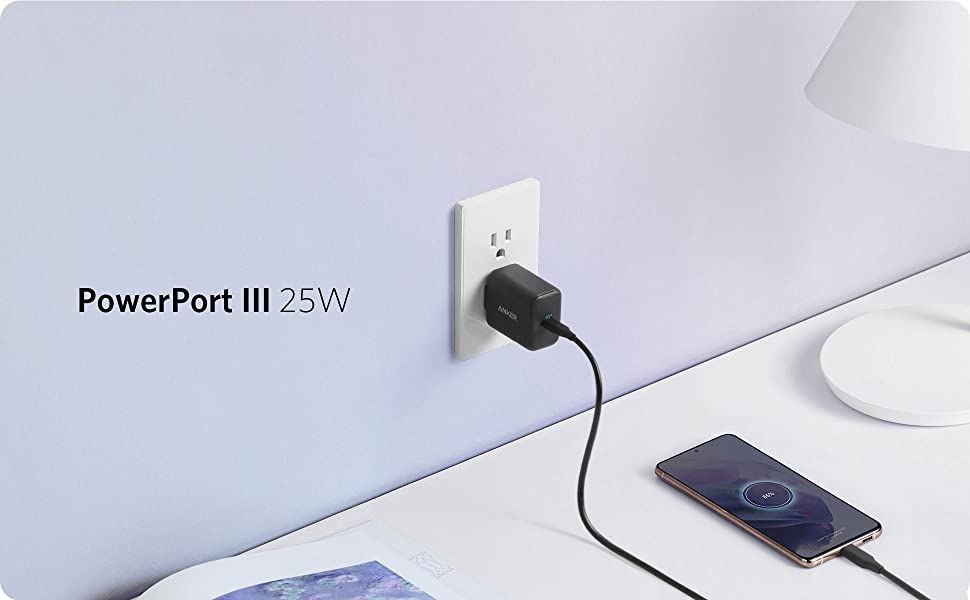 Anker PowerPort III 25W USB-C Wall Charger with 3 Plugs