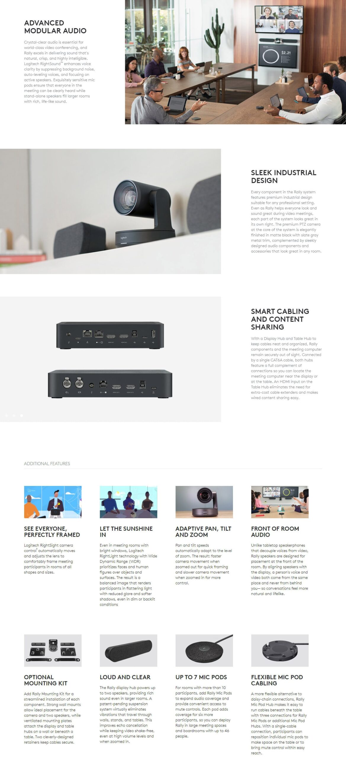 Logitech Rally Plus Modular video conferencing system for large rooms