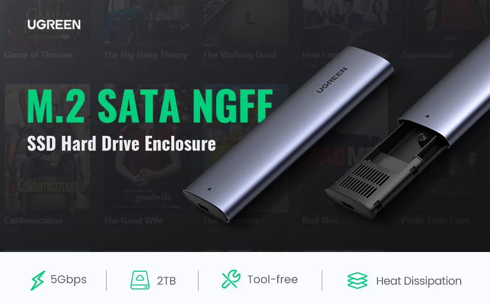 UGREEN M.2 SATA NGFF SSD Aluminum Enclosure