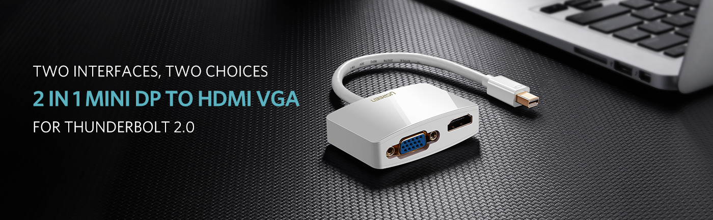 UGREEN 2-in-1 Mini DP to HDMI VGA Converter