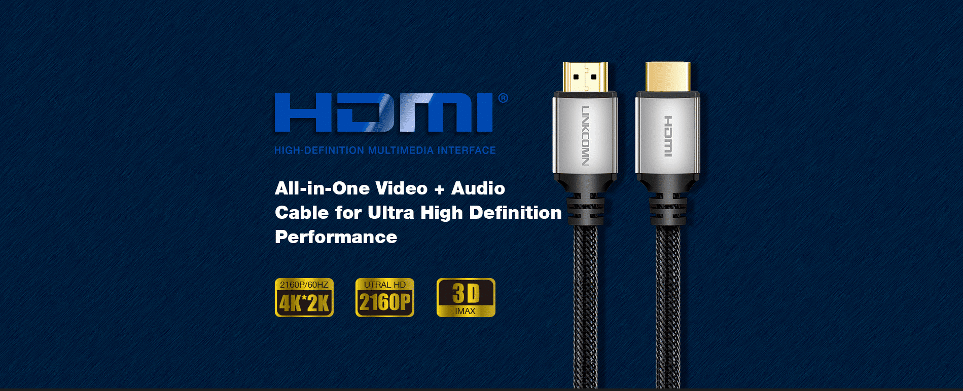 Linkcomn 4K High Speed HDMI 2.0 Cable – 3M