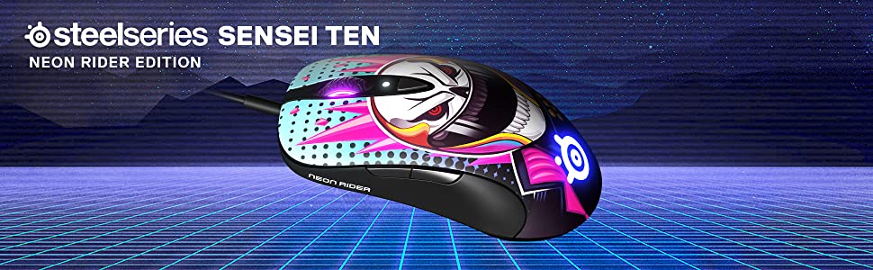 SteelSeries Sensei Ten Neon Rider Edition RGB Gaming Mouse – 18,000 CPI TrueMove Pro Optical Sensor