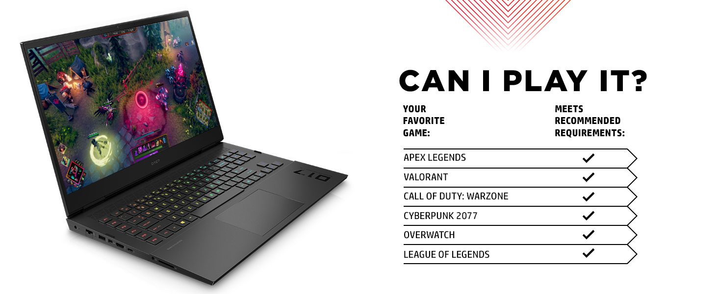 OMEN by HP 17 (2021) 17-ck0115ne NEW 11Gen Intel Core i7 8-Cores w/ RTX 3060 144Hz
