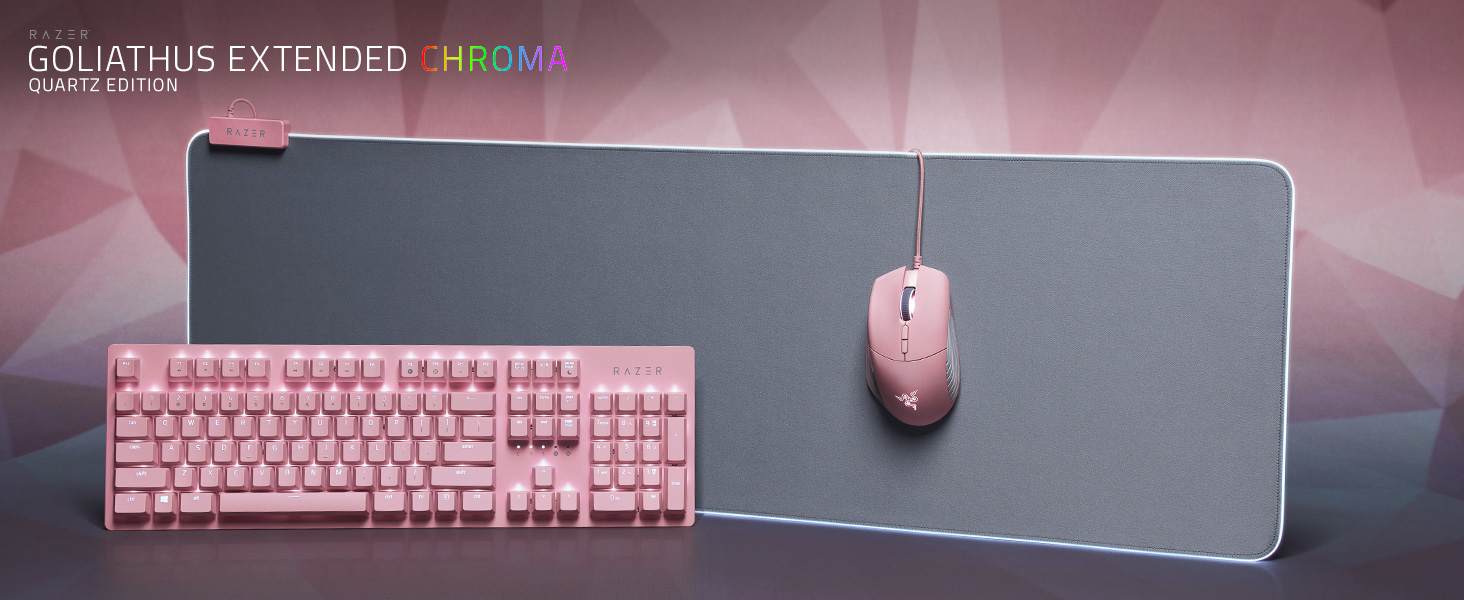 Razer Goliathus Extended Chroma Gaming Mouse Pad – Quartz Pink