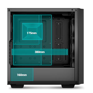 DeepCool CG560 Airflow Focused Mesh Tempered Glass w/ 4 Fans Pre-Installed – Black