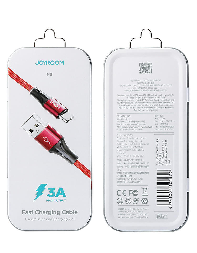 Joyroom N6 USB Type C Cable Quick Charge USB-C Fast Charging Mobile Phone Data Cable