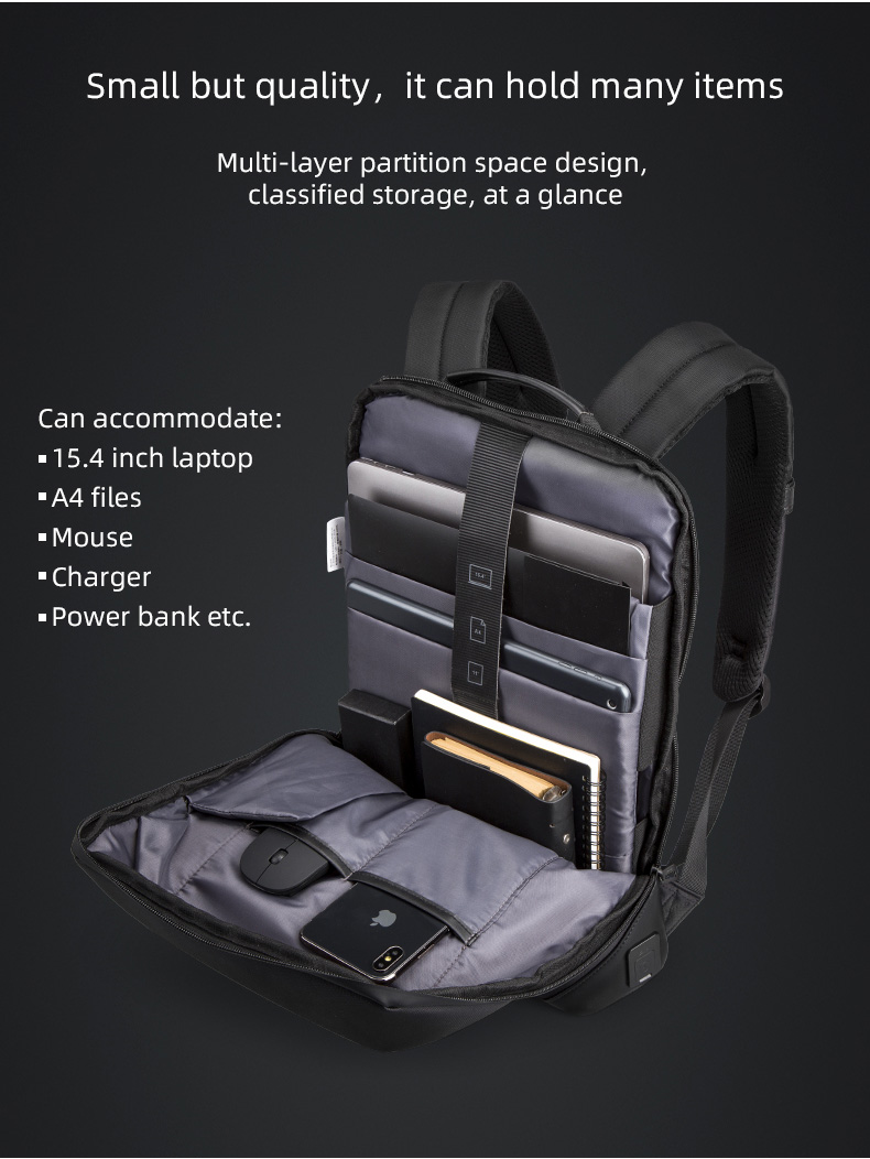 Kingsons Ultra-slim Backpack 15.6″ Laptop Waterproof Business Backpacks