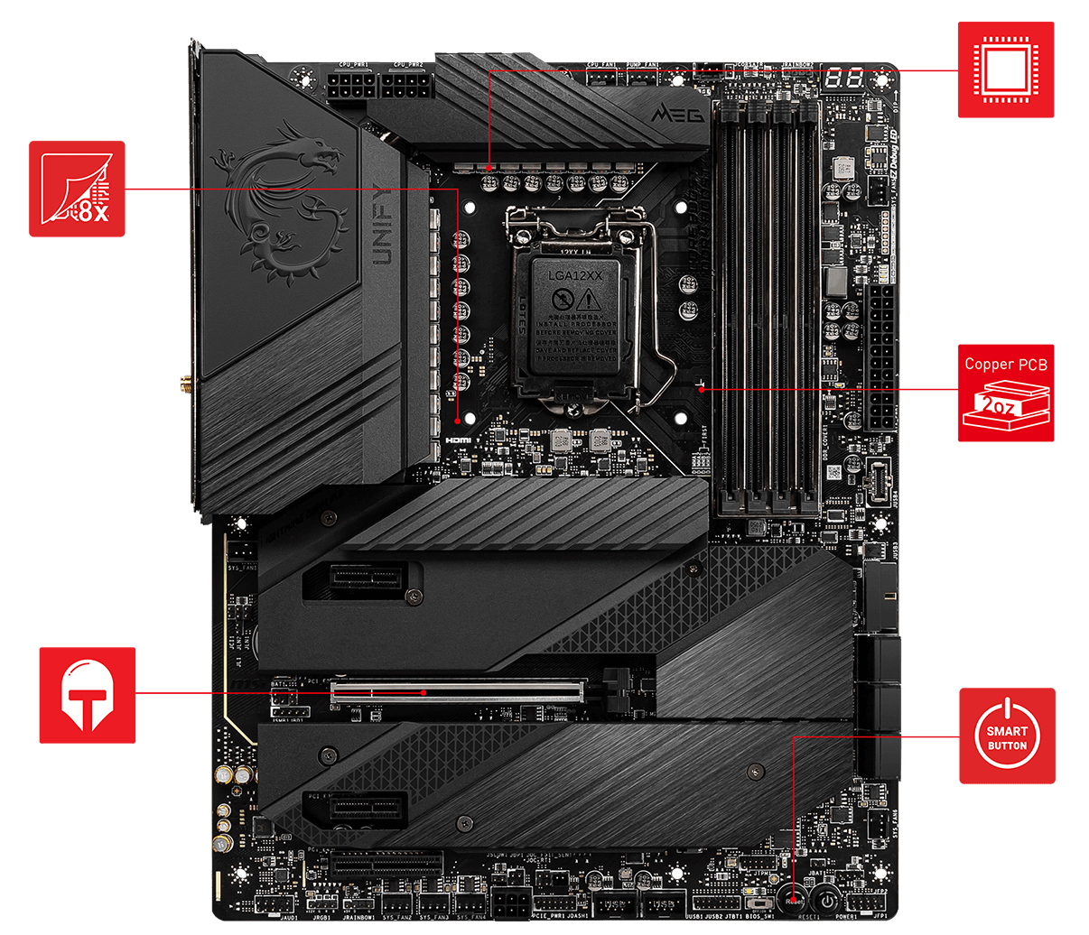MSI MEG Z590 UNIFY GAMING WIFI Intel Z590 ATX Intel Motherboard