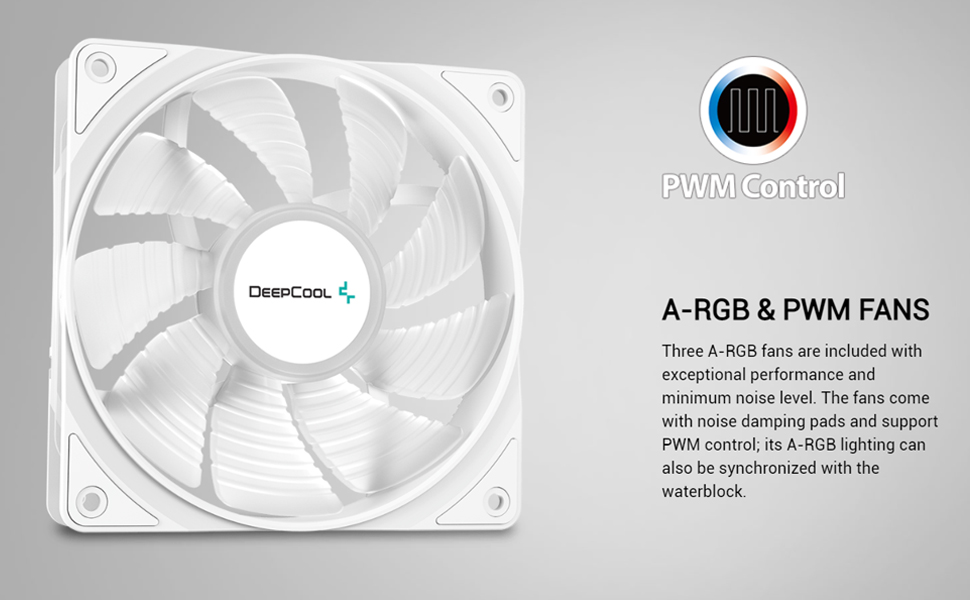 DEEPCOOL GAMMAXX L360 A-RGB AIO Liquid Cooler Anti-Leak Technology – White