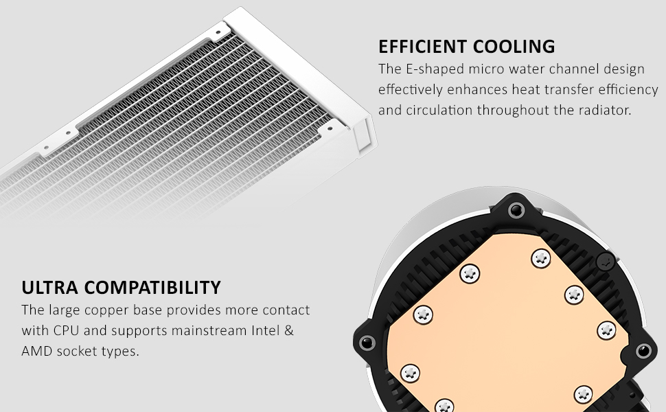 DEEPCOOL GAMMAXX L240 A-RGB AIO Liquid Cooler Anti-Leak Technology – White