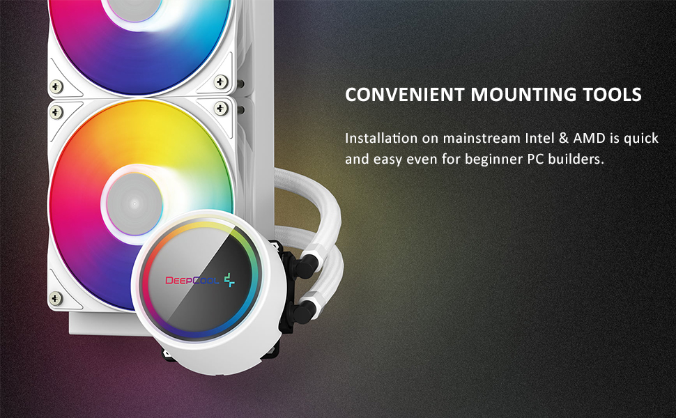 DEEPCOOL GAMMAXX L240 A-RGB AIO Liquid Cooler Anti-Leak Technology – White