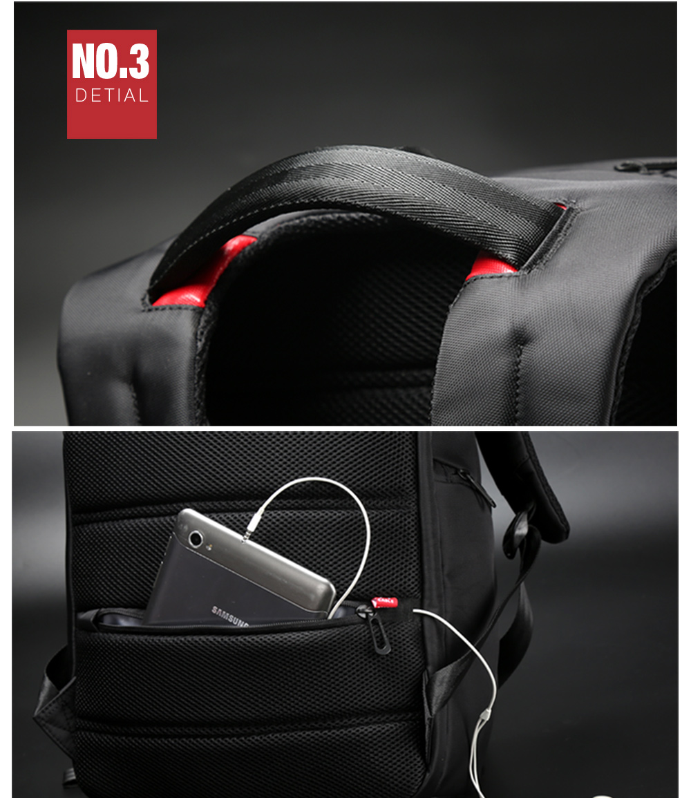 Kingsons Laptop Backpack Water-Resistant Anti-Theft 17″ with USB Charging Port – Black