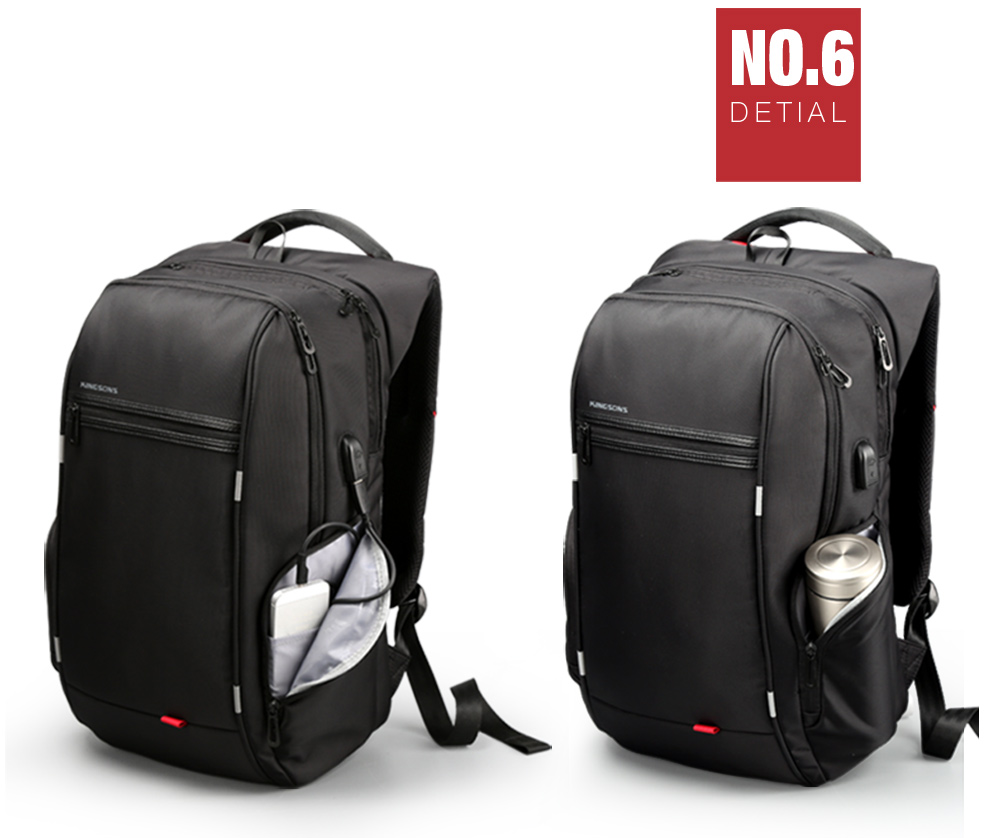 Kingsons Laptop Backpack Water-Resistant Anti-Theft 17″ with USB Charging Port – Black
