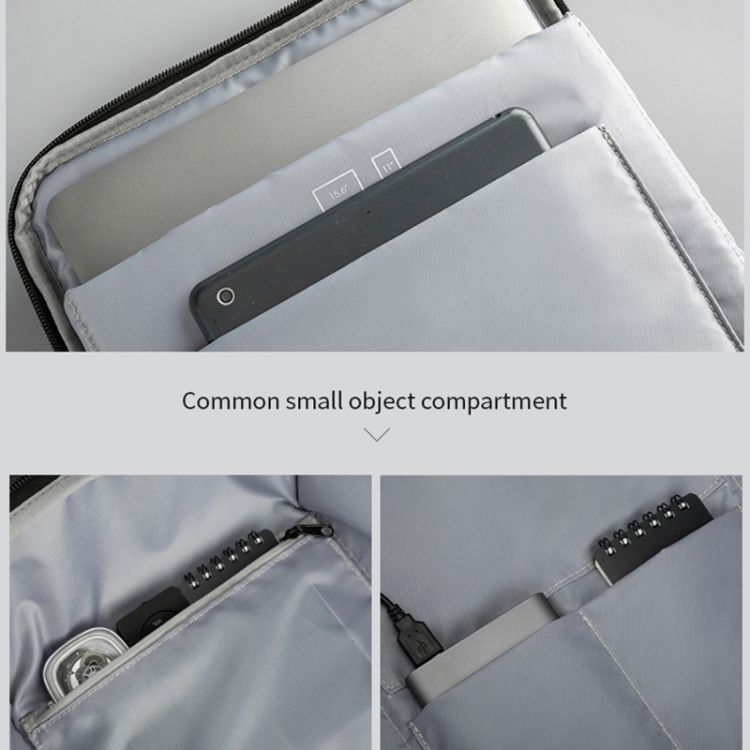 Kingsons Shoulders Bag Pack With External USB Port -Gray