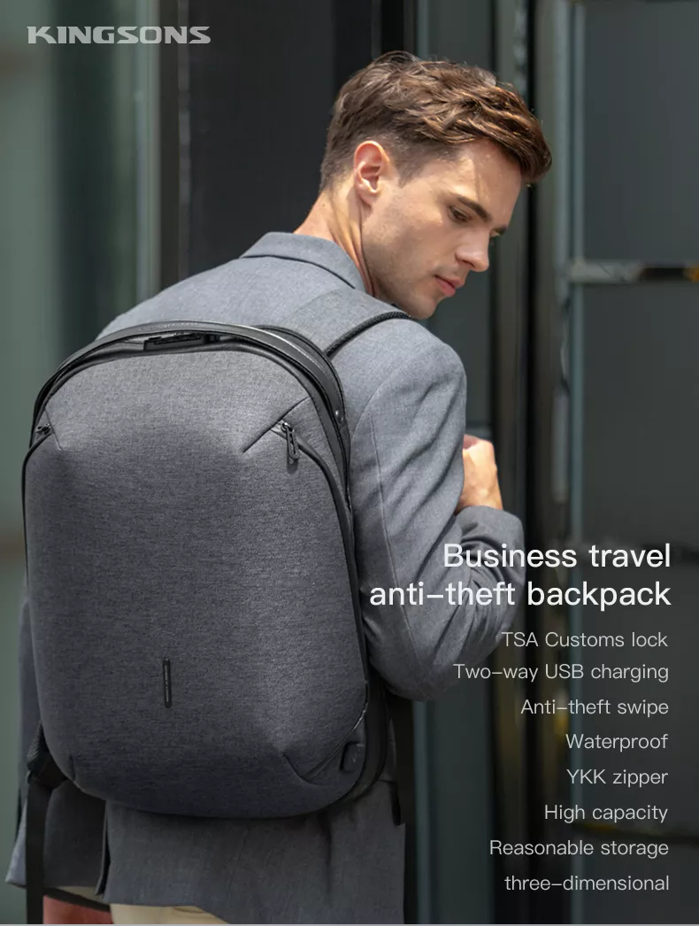 Kingsons  Anti-Theft  Laptop and Hand Luggage Backpack 15.6 ” With USB KS3204W