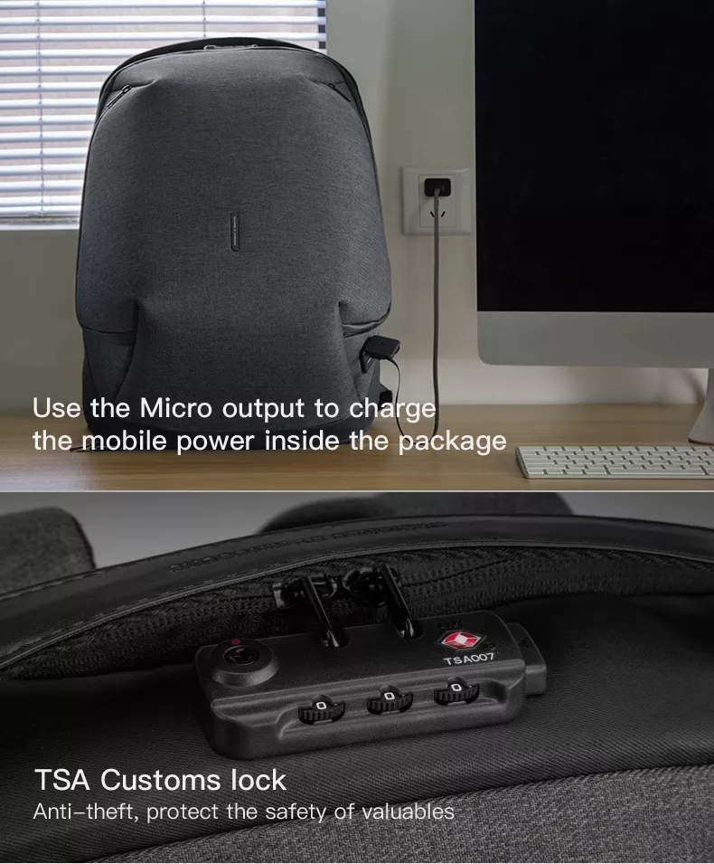 Kingsons  Anti-Theft  Laptop and Hand Luggage Backpack 15.6 ” With USB KS3204W