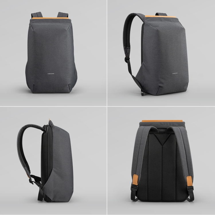 Kingsons Shoulders Bag Pack With External USB Port -Dark Grey