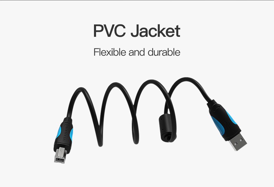 Vention USB2.0 A Male to B Male Print Cable 5M Black Premium Quality