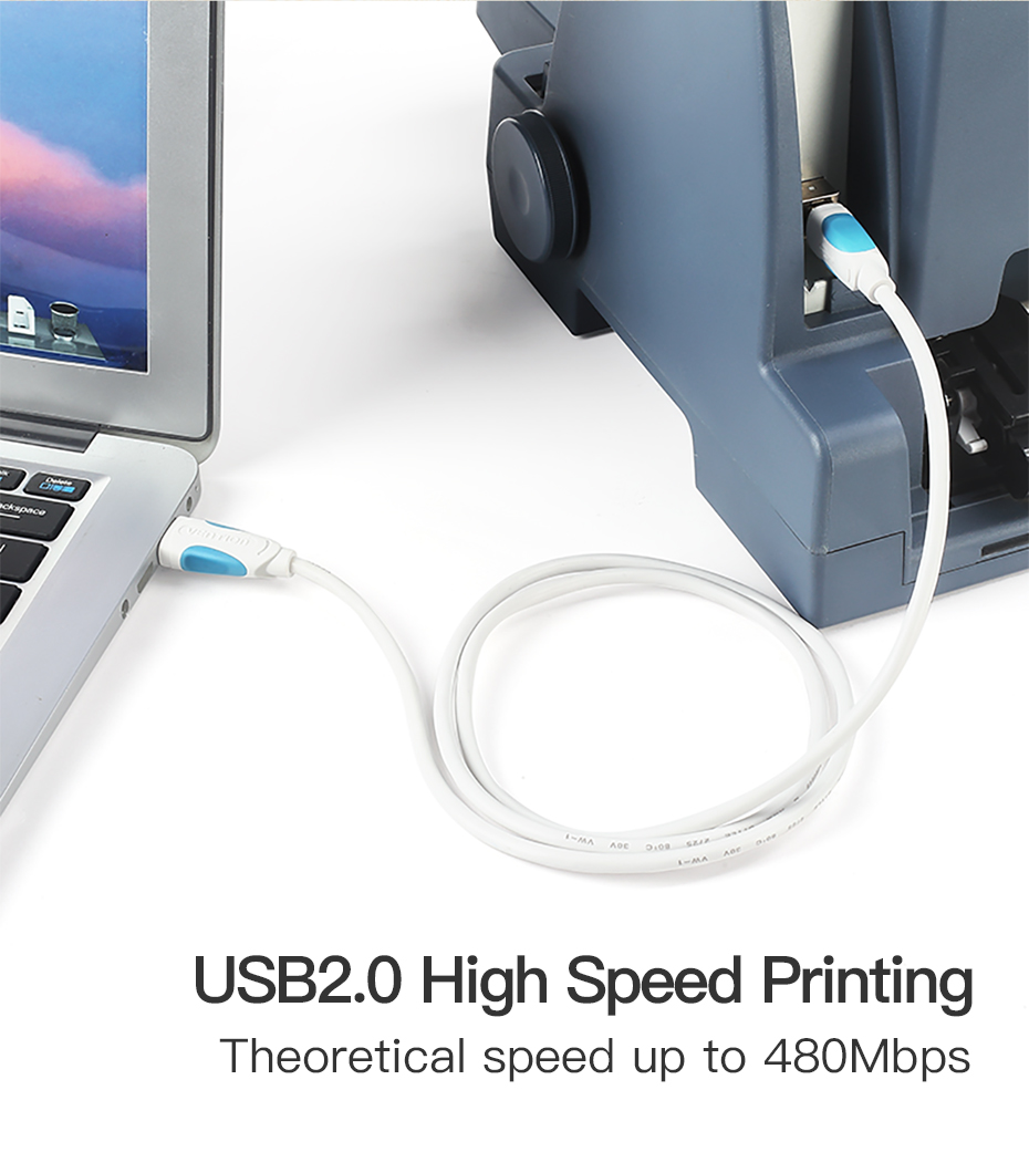 Vention USB2.0 A Male to B Male Print Cable 3M Black Premium Quality