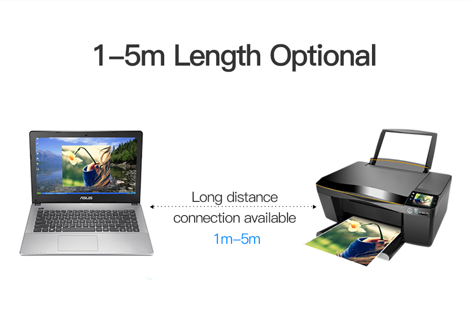 Vention USB2.0 A Male to B Male Print Cable 3M Black Premium Quality