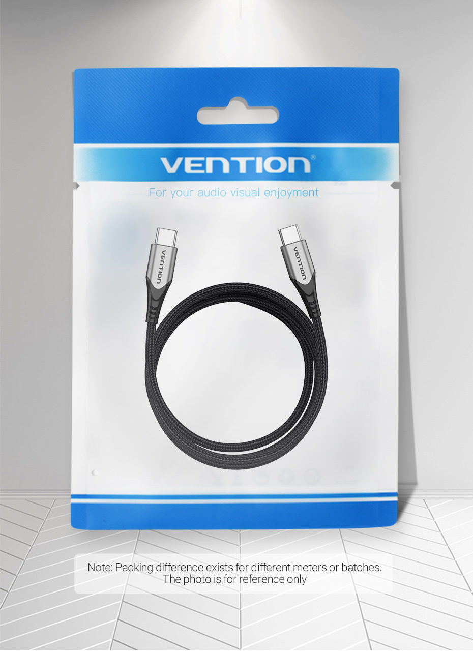 Vention USB 2.0 C Male to C Male Cable 2M Gray Aluminum Alloy Type Premium Quality