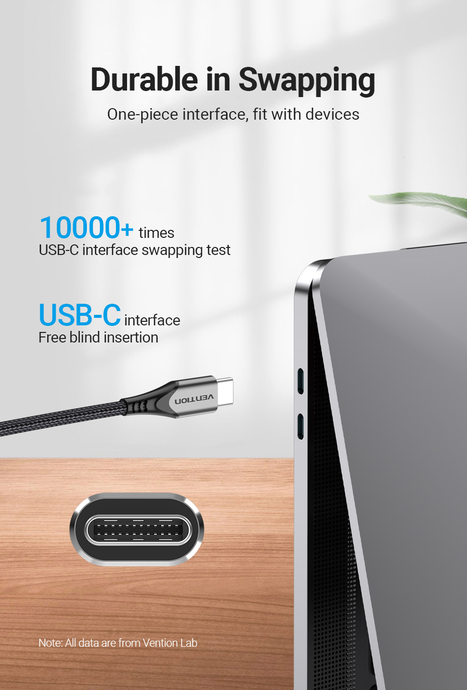 Vention USB 2.0 C Male to C Male Cable 2M Gray Aluminum Alloy Type Premium Quality