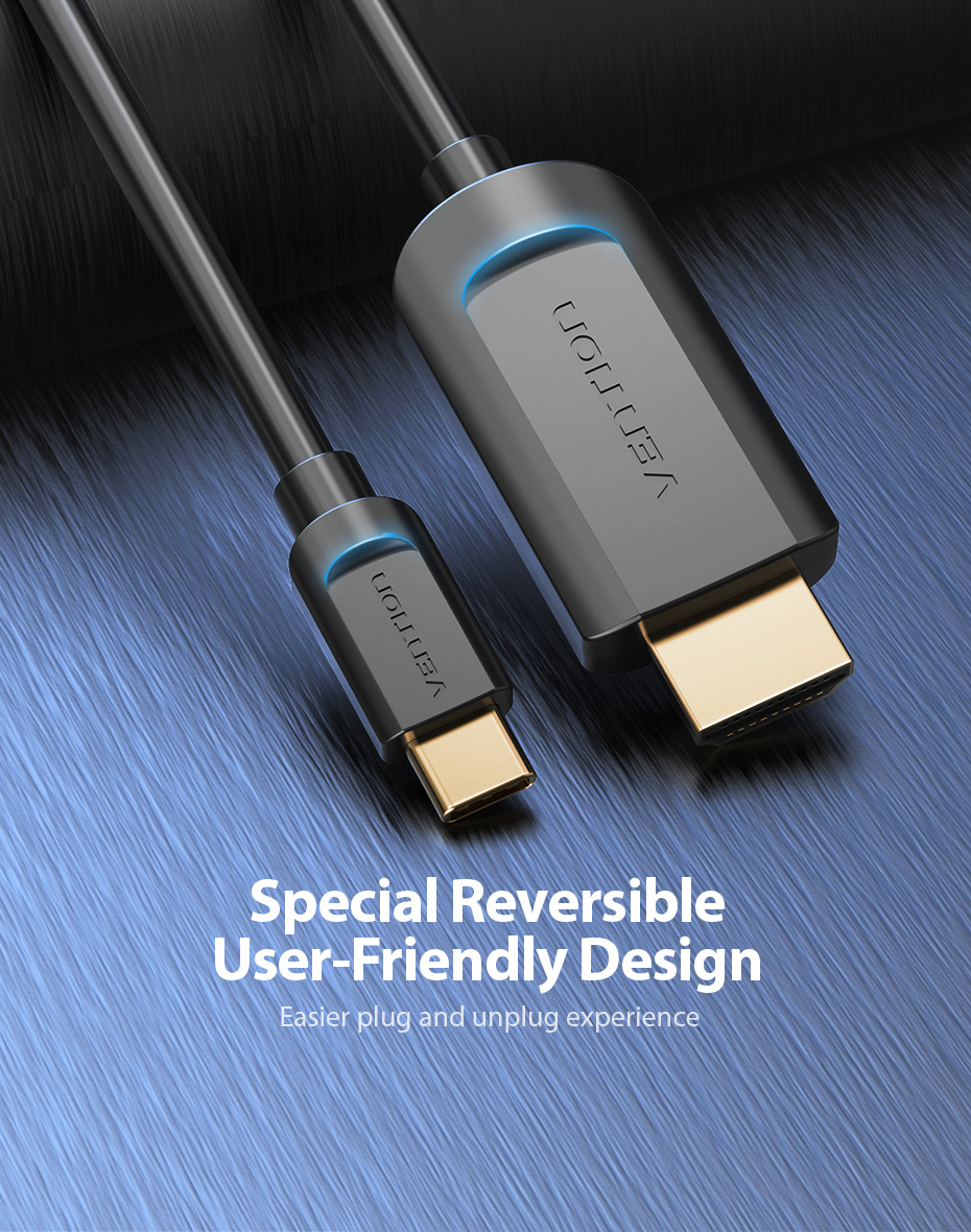 Vention Type-C to HDMI Cable 2M Black Premium Quality