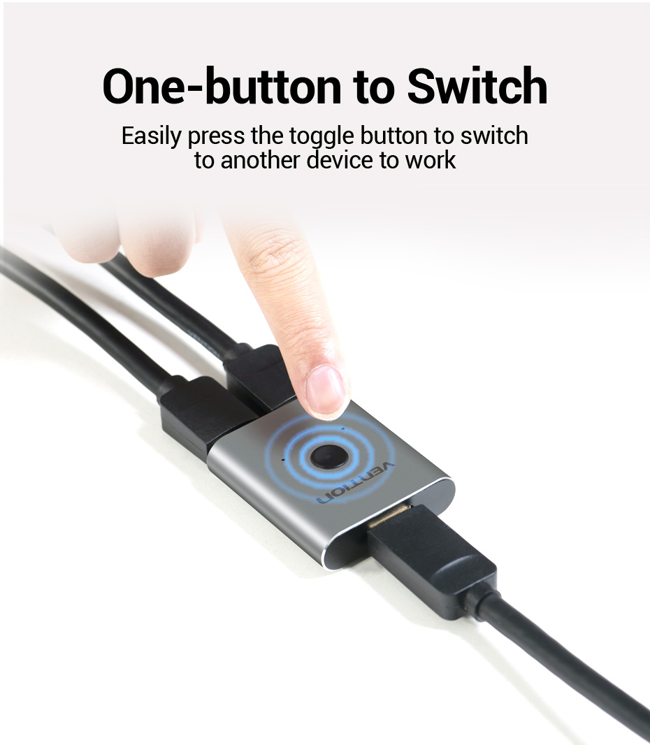 Vention 2-Port HDMI Bi-Direction Switcher Silver Premium Quailty