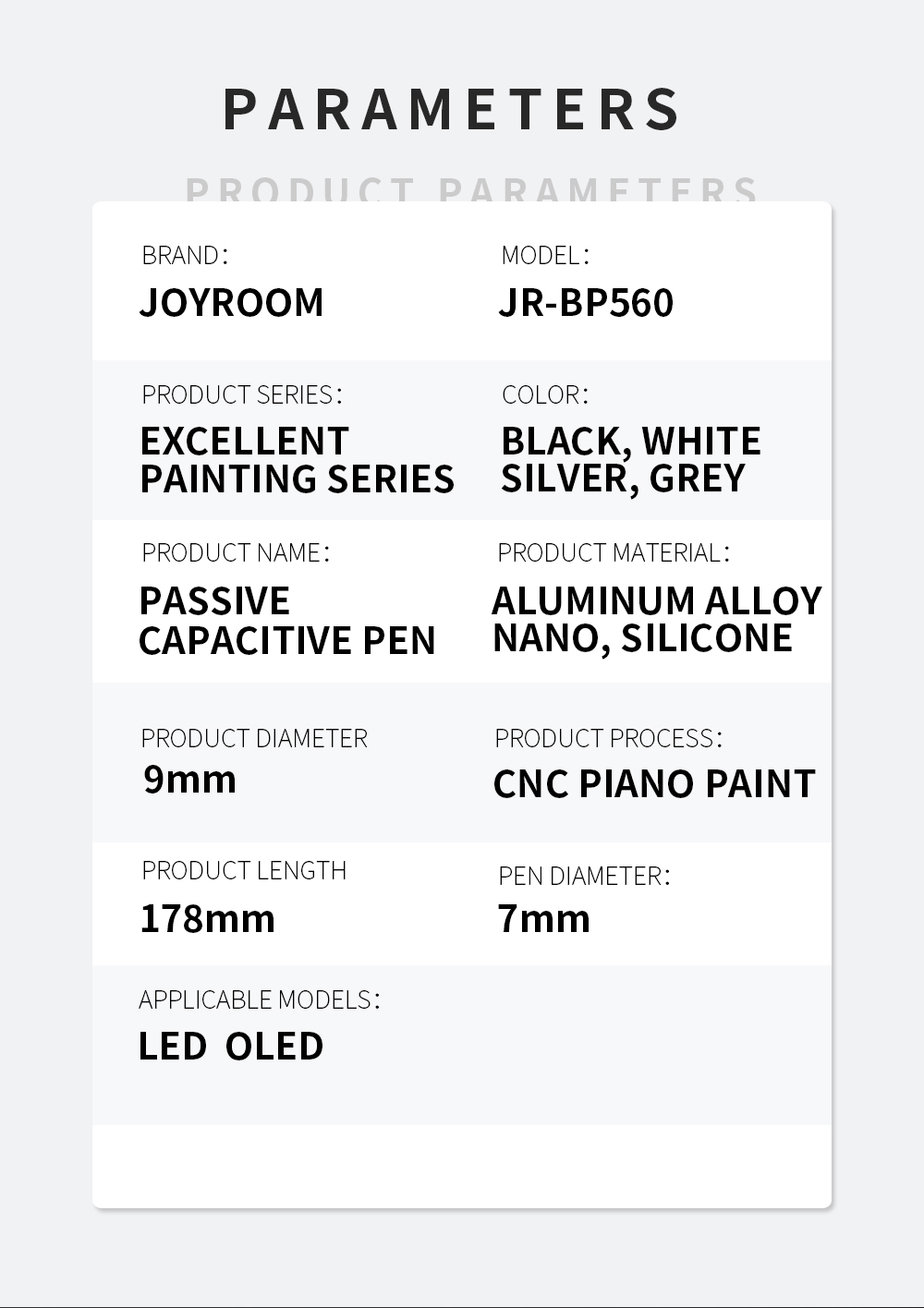 JoyroomCapacitive Pen Portable Universal Passive Disc Head Excellent Series
