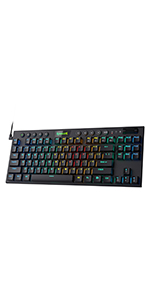 Redragon K621 Horus TKL RGB Mechanical Wire & Bluetooth & Wireless Low Profile Linear Red Switch – Black
