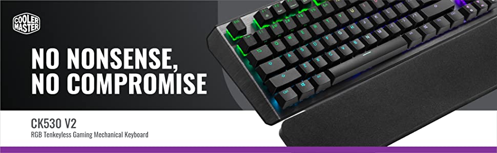 Cooler Master CK530 V2 Tenkeyless Gaming Mechanical Keyboard Red Switch with RGB Backlighting