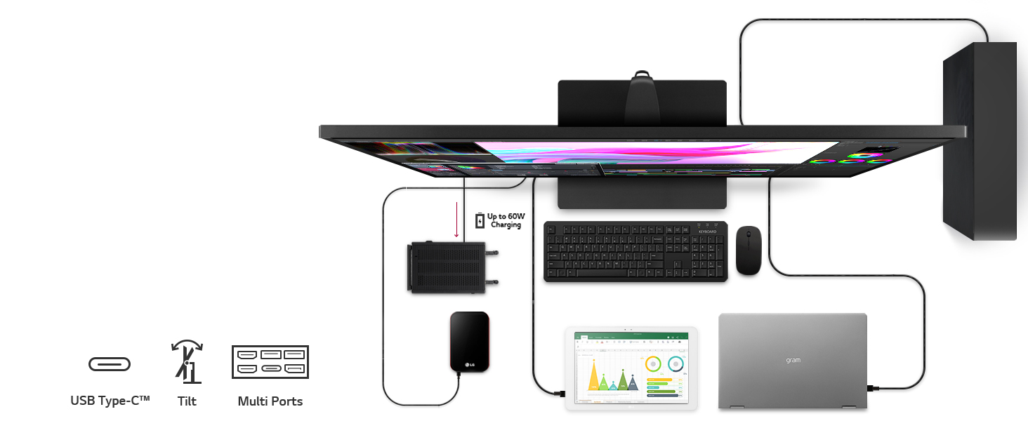 LG 43UN700-B 43 Inch Class UHD IPS Display with USB Type-C