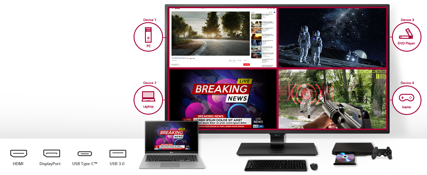 LG 43UN700-B 43 Inch Class UHD IPS Display with USB Type-C