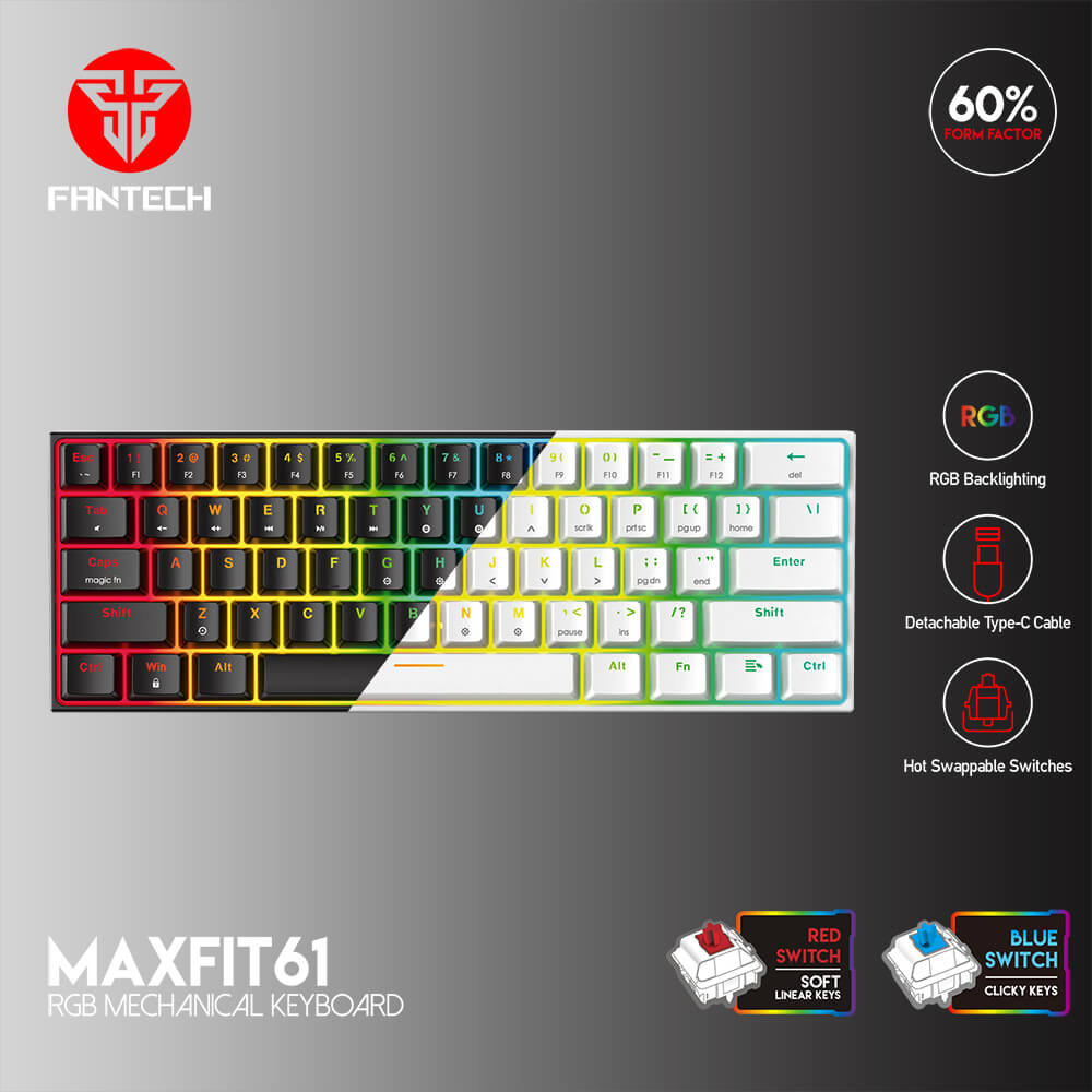 FANTECH MAXFIT61 MK857 SPACE WHITE MECHANICAL KEYBOARD