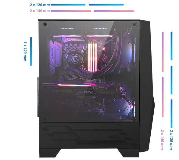MSI MAG FORGE 100R Tempered Glass Mid-Tower Gaming  Case