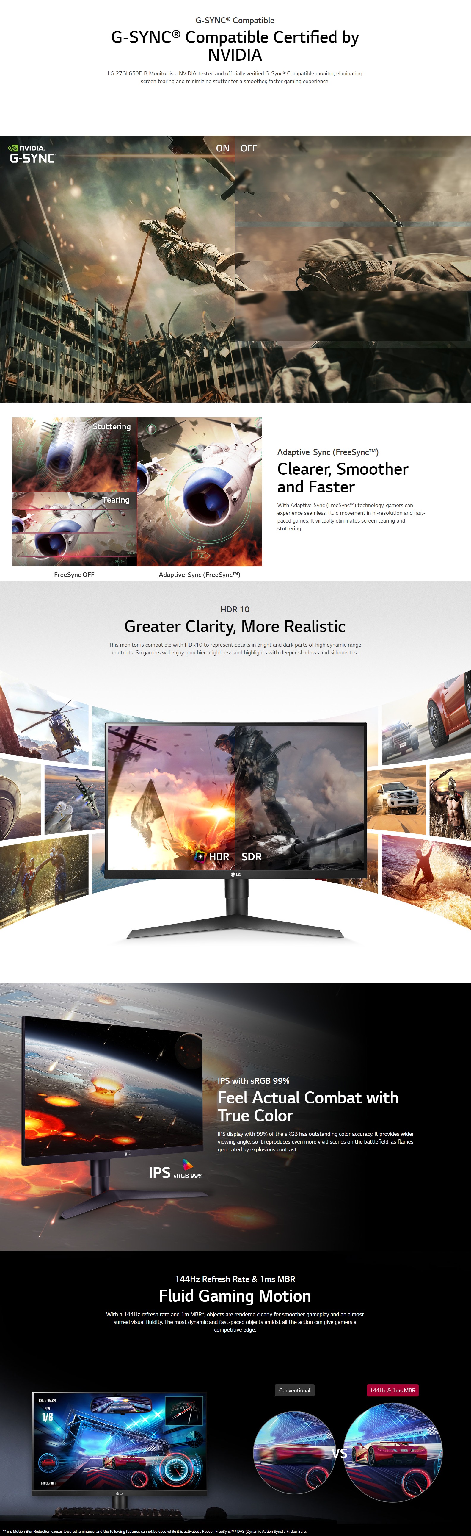 LG 27GL650F-B 27\" 144HZ UltraGear Gaming Monitor