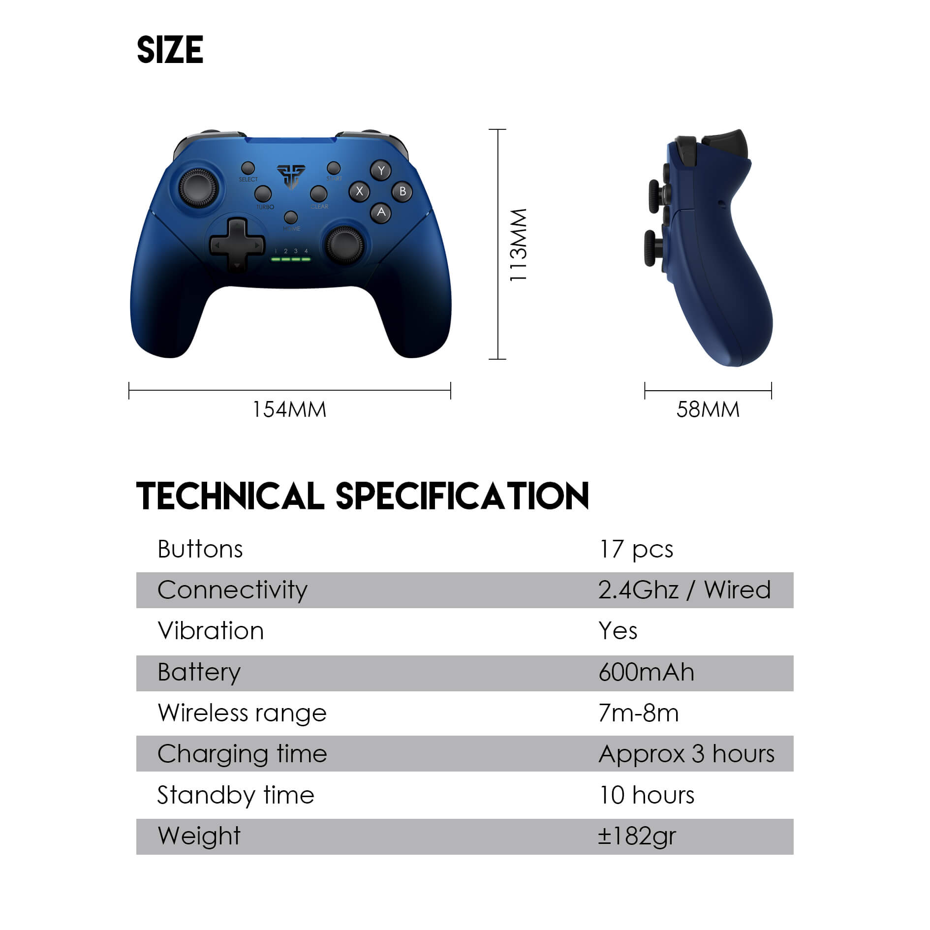 FANTECH SHOOTER II WGP13 GAMING CONTROLLER ( BLUE / WHITE )