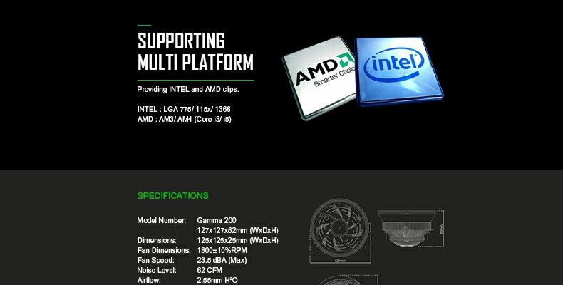 GAMEMAX Gamma 200 RGB CPU Cooler