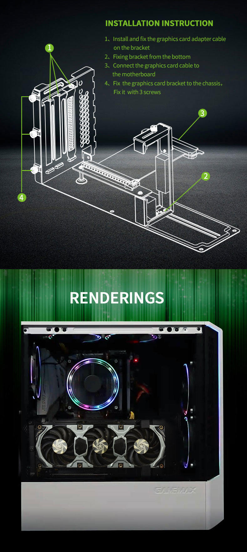 GAMEMAX Vertical GPU Kit PCI-E HOLDER