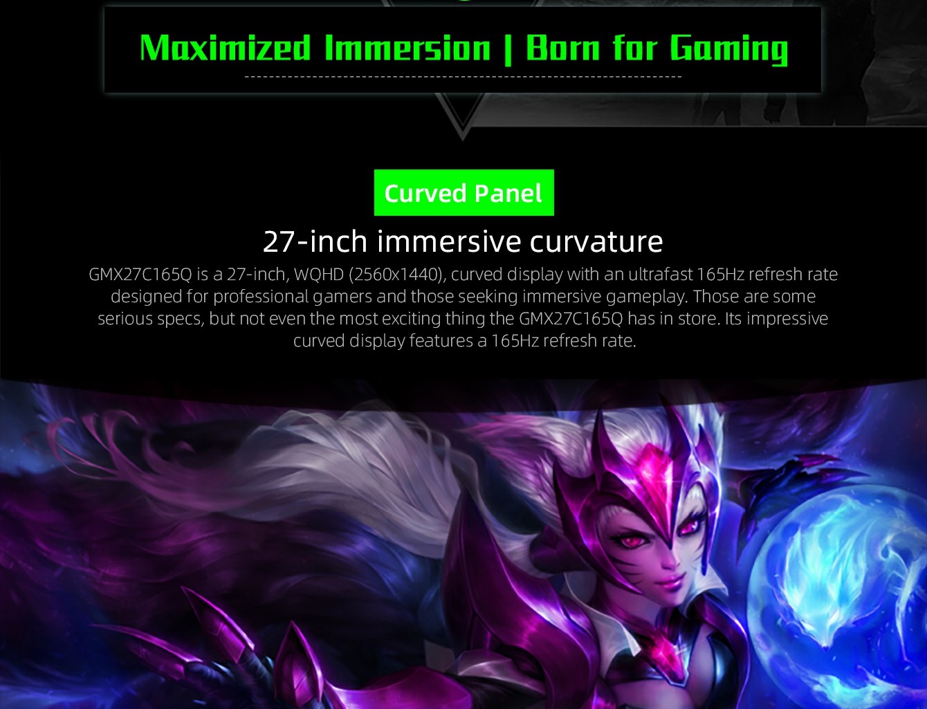 GAMEMAX GMX27C165Q 27\" 165HZ GAMING MONITOR
