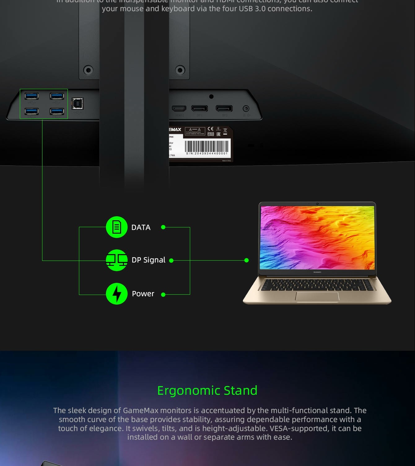 GAMEMAX GMX34CKXQ 34\" 144HZ GAMING MONITOR