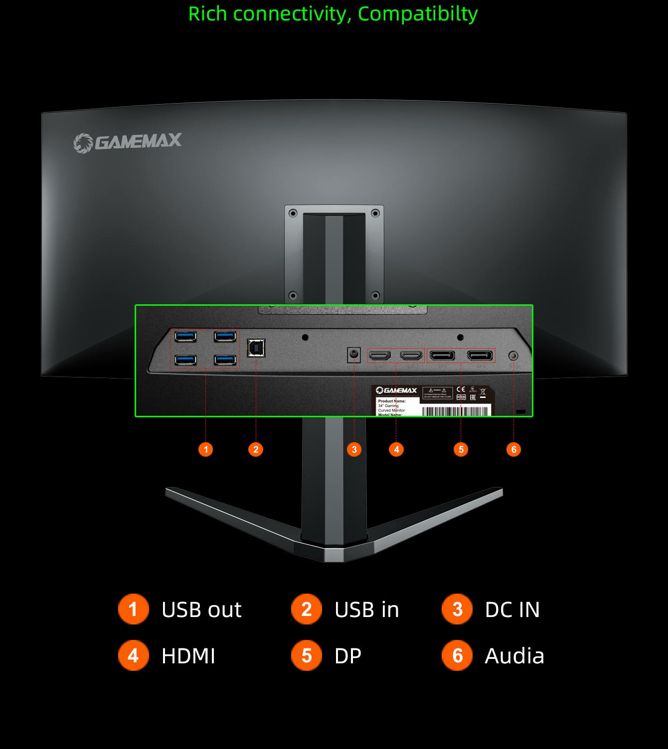 GAMEMAX GMX34CKXQ 34\" 144HZ GAMING MONITOR