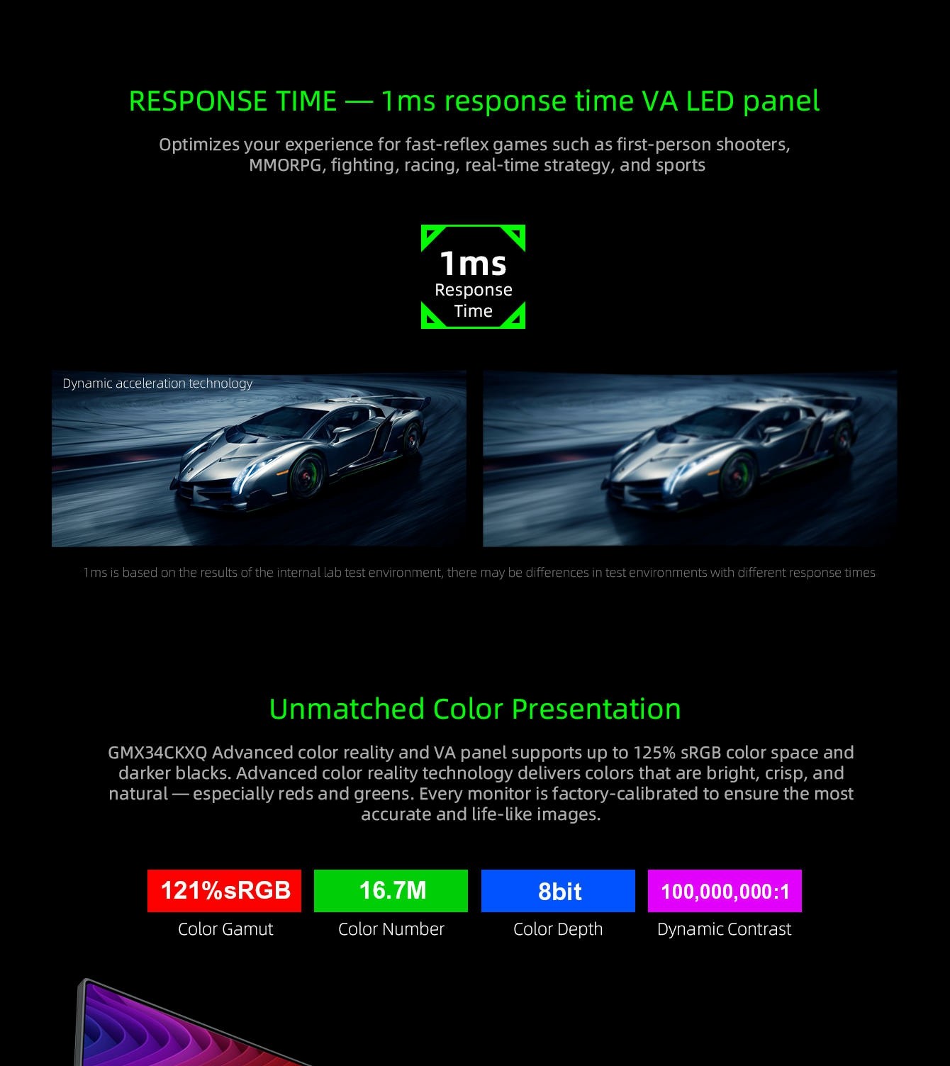 GAMEMAX GMX34CKXQ 34\" 144HZ GAMING MONITOR