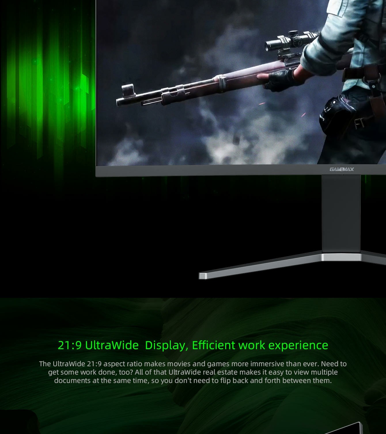GAMEMAX GMX34CKXQ 34\" 144HZ GAMING MONITOR