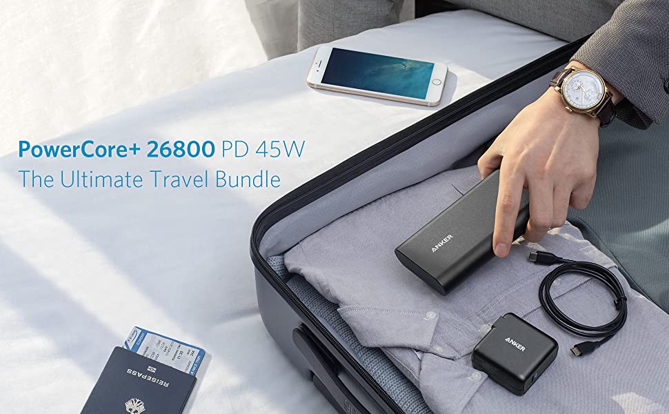 Anker PowerCore+ 26800mAh PD 45W with 60W PD Charger